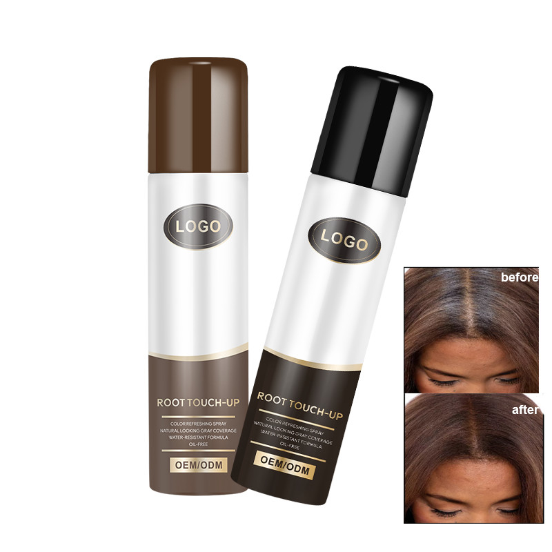 Ιδιωτική ετικέτα χρώμα μαλλιών σπρέι ρίζα touch up για να κρύψει γκρίζες ρίζες σε δεύτερο